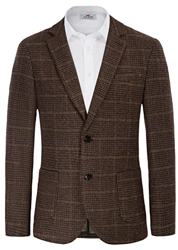 Giacca Sportiva in Tweed a Spina di Pesce in Misto Lana Britannica, Vino Rosso, L