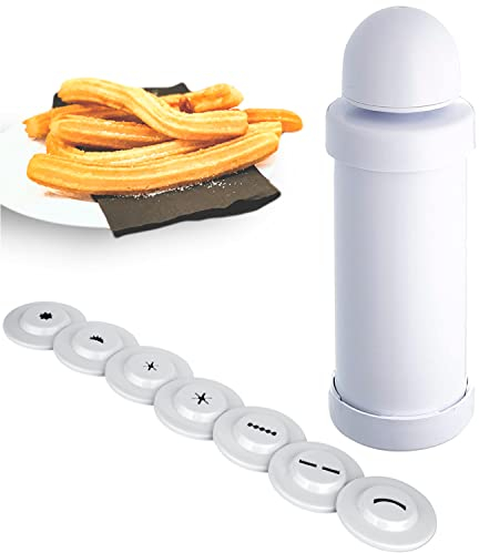 TIENDA EURASIA Spritzbeutel mit 8 Düsen in verschiedenen Formen, Spritzbeutel mit Düsen für verschiedene Dekorationen, Churro-Maschine Ø6,7 x 21 cm
