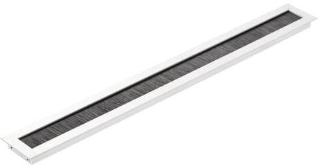 GTV - Kabelgenomföring Merida – kabelgenomföring kabelgenomsläpp rektangulär kabelorganisation för möbler kabelgenomlopp/utformad för installation på bänkskivan/45 x 450 mm/aluminium