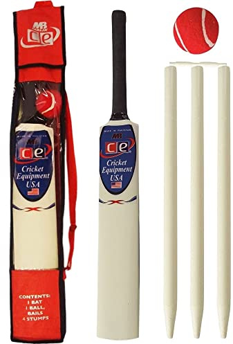 Junior Cricket Bat Set Wooden Gift Size 4, 6 By CE (Junior 4)