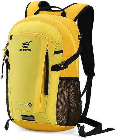 SKYSPER Leicht Wanderrucksack Klein Rucksack mit Rückenbelüftung Trekkingrucksack aus atmungsaktivem 3D Air Mesh Polyester Camping Outdoor Wandern Rucksack