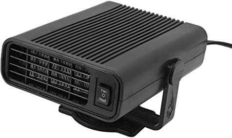 Yosoo Autoheizung ABS, 24V Auto-Heizlüfter ABS Leise 360 ​​Grad Verstellbar mit Zigarettenanzünderstecker Auto-Windschutzscheiben-Entfroster Zum Fahren (Schwarz)