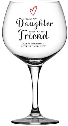 ukgiftstoreonline Personalised Daughter Birthday Gin Cocktail Drink Glass Any Occasion Large 696 ml