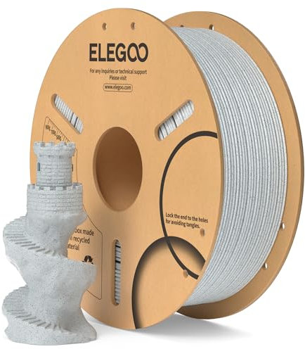ELEGOO PLA Filament 1.75mm Marmorfarbe 1KG, 3D Drucker Filament Maßgenauigkeit +/- 0,02 mm, 1kg Pappspule (2.2lbs) Filament-3D-Druckmaterialien Passt für die Meisten 3D Printer