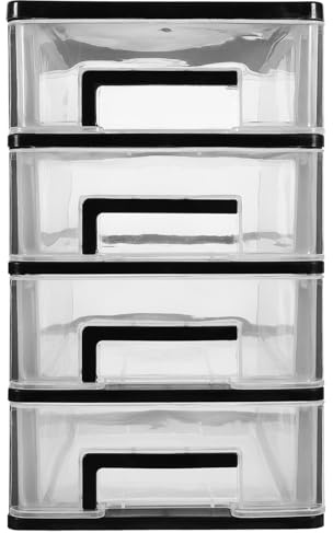 Healvian Transparente Schubladen Aufbewahrungsbox Aus Kunststoff Mit 4 Lagen Für Kosmetik Organizer Und Kleine Schubladenbox Desktop Mehrschicht Aufbewahrung