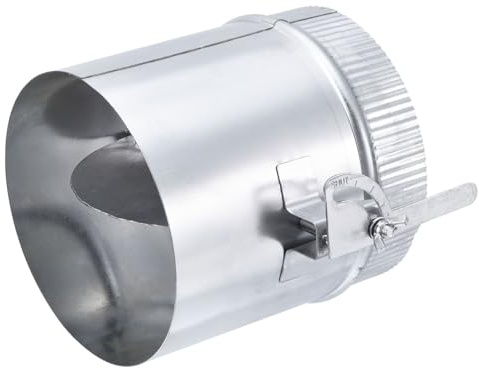 PATIKIL Backdraft Damper with Sleeve, 6 Inch, Airflow Ducting Volume Branch Vent Air Control Valve, Adjustment Handle Galvanized Metal, for HVAC