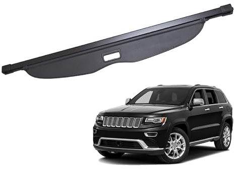Auto Einziehbarer Laderaumabdeckung Kofferraum für J.e.e.p Grand Cherokee WK2 2011-2016, Schwarz Schutz Der Privatsphäre Abdeckung Hutablage Cargo Cover, Ausziehbar Kofferraumabdeckung Rollo