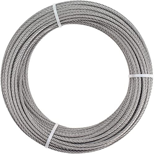 LIUCHUCHU Stahlseil 30 Meter 316 Edelstahl Drahtseil 100 Fuß Wäscheleine Rostfrei 7 * 7 3mm Drahtseil