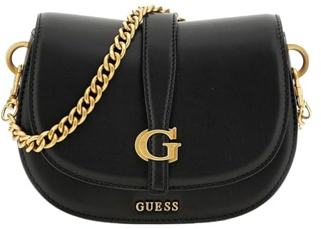 GUESS Damen Kuba Flap, Mini-Crossbody-Klappe, Schwarz