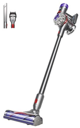 Dyson V8 Advanced Cordless Vacuum Cleaner, 130 AW, up to 40 min runtime, De-tangling Motorbar, removes Pet hair, cordless handheld