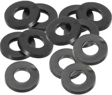 PATIKIL Arandela Plana de Goma M8, Paquete de 12 Unidades 8mm ID 16mm OD 2mm de Grosor Junta Espaciadora de Sellado para Grifo Tubería Manguera de Agua Perno de Fijación, Negro