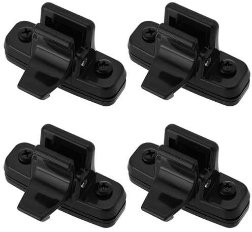 ECSiNG 4 piezas de cierre de ventana para excavadora 40 mm de vidrio, abreventas y cierre de puerta y ventana, clips compatibles con Kubota 155 161 163 165, negro