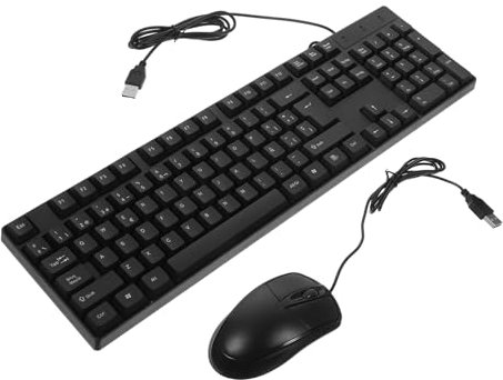 KICHOUSE Silent Keyboard Mouse Keyboard and Mouse Combo Simple Wired Usb for Home Office Cafe