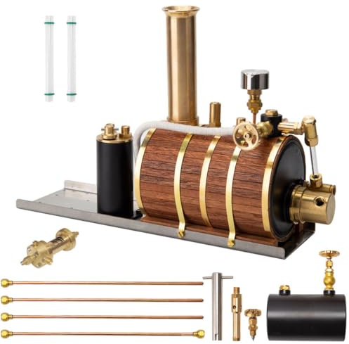 Techretroplay Steam Engine With 200ML Boiler Kit - Works for Single/Double/Triple-Cylinder Models, Ships - Physical Science Experiment Toy for Adults and Teens
