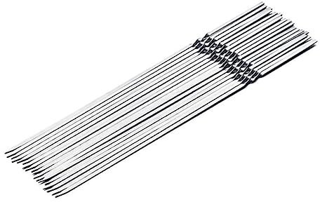 Cabilock 20piezas Pinchos Para Barbacoa Inoxidable Brochetas Reutilizables Para Fiestas y Camping