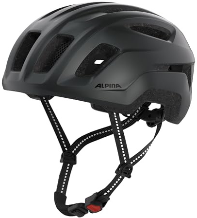 ALPINA Paranus Urban - Fahrradhelm mit LED-Rücklicht, Leichter Hi-EPS-Innenschale, großer Belüftung, individuell einstellbar und integriertes Insektennetz
