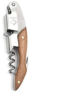 HAODUOO Abrelatas Abrelatas Abrelatas Sacacorchos Tornillo portátil Abridor de Cerveza Cocina Mango de Madera Profesional(B)