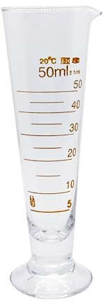 1 x 5 ml bis 2000 ml Laborglas mit Fuß, Apotheker-Messbecher, dreieckig, konischer Messbecher mit Ausgießer (50 ml)