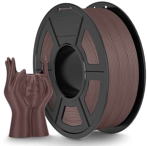 TECBEARS Matte PLA Filament Schokolade 1KG, High Speed PLA 3D Drucker Filament mit Matter Oberfläche für 0-600 mm/s Hochgeschwindigkeitsdruck, Maßgenauigkeit +/- 0.02mm, 1kg Spule (2.2lbs), Braun