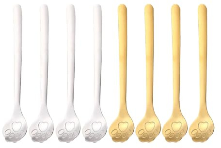 Cuillères En Acier Inoxydable 8 Pièces, Cuillères Mignonnes À Motif De Patte De Chat, Cuillères À Mélanger Le Café, Cuillères À Dessert, Ustensiles De Cuisine