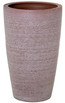 DRW Macetero Redondo de Ceramica en Terracota 36x36x60 cm