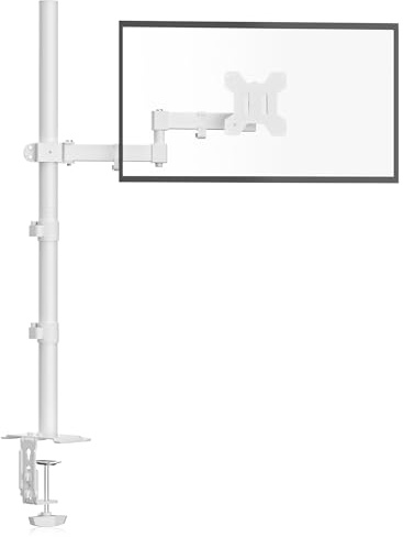 Bracwiser einzelnen Voll einstellbare Stehhöhe Monitorarm Standhalterung 800 mm hoch für Monitor Computerbildschirm 13 15 17 19 20 22 23 24 26 27 30 32 Zoll VESA 75 100,Weiß, MD7821W
