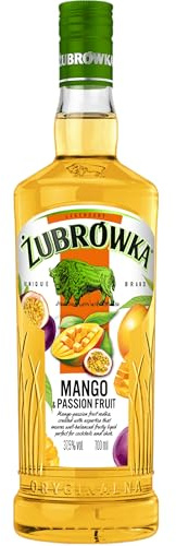 Żubrówka Mango & Passionfruit Vodka 70cl 37.5% ABV Ideal for Exotic Serves | A Premium Polish Vodka Blending Ripe Mango and Bright Passionfruit for Tropical Flavour