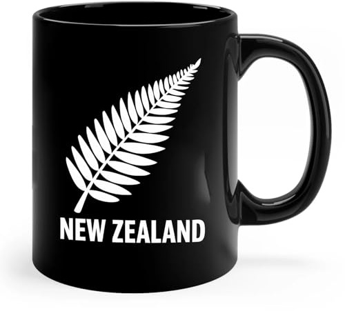 Coffee Mug New Zealand Fern Mens Black Proud Kiwi Rugby Ceramic Mugs Safe Tea Cup Decorations Ceramiccup for Work Office Kitchenware 330Ml
