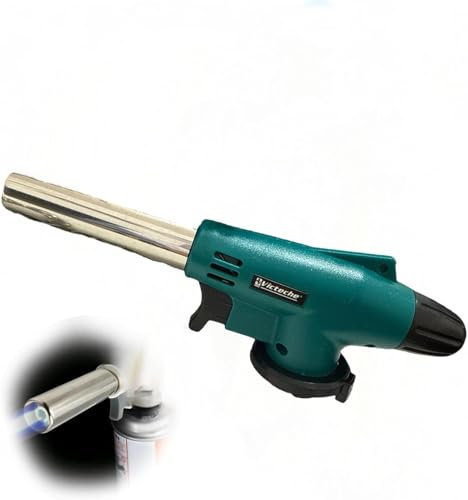 Cannello da Cucina Professionale Fiamma Ossidrica 1300°C, Cannello a Gas Portatile Regolabile Ricaricabile con Accensione Piezoelettrica, Cannello per Dolci Fiamma per Caramellare Sicuro (CVHT02461)