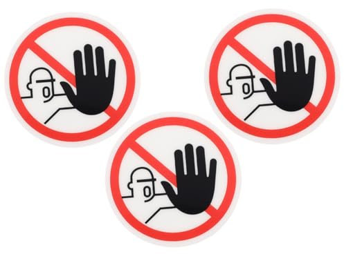 CANIGHT 3 Adesivi Segnale Di Avvertimento Di Sicurezza Adesivi Segnale Di Divieto Di Contatto Realizzati in Materiale Pvc Sicuro E Affidabile