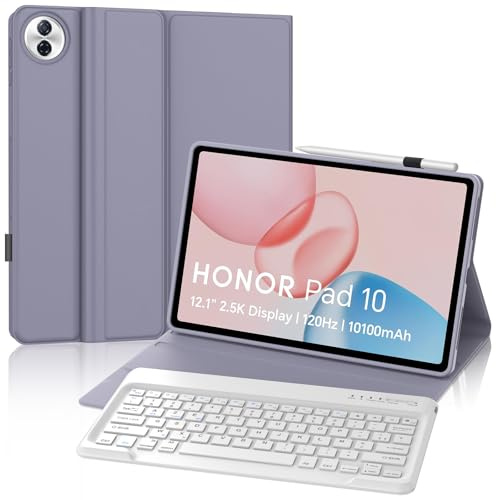 FOGARI Clavier pour Honor Pad 10 WiFi Tablette 12.1 Pouces 2025, Étui Housse pour Honor Pad 10 2025 12.1, AZERTY Français Clavier Magnétique Bluetooth sans Fil, Violet
