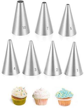 Juego de 7 boquillas para pastelería profesional, boquillas para manga pastelera para accesorios para tartas, boquillas, puntas de pastelería, mangas y boquillas para glaseado, boquilla de relleno