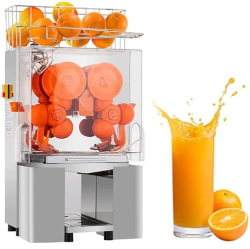 GJBMXSM Exprimidor de Naranjas, 120 W, Máquina Automática Comercial Naranja, 20 Naranjas/Min, Exprimidor Naranjas Profesional, Acero Inoxidable de Grado Alimenticio, Maquinas de Zumo de Naranja