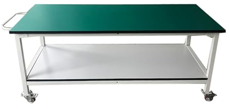 Multifunktionstisch Mit Rädern Und Lagerregalen Verdickte Stahlrohrstruktur Starke Tragfähige, Tragbare Werkbank Mit Antistatischer Arbeitsfläche Trolley Für Garage, Werkstatt, Gewerbe