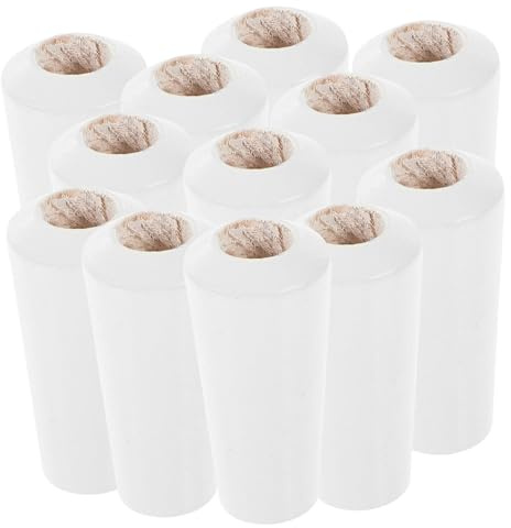 TOYANDONA 12piezas Colgantes De Madera para Persianas Tiradores De Cordón Tono Blanco De Decoración para Cortinas y Ventanas