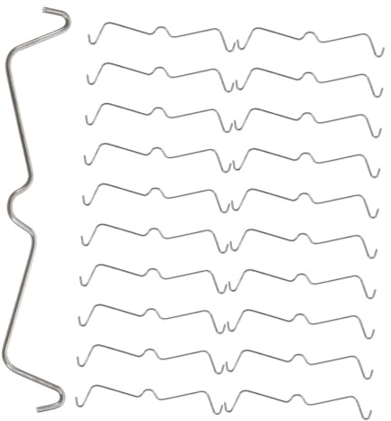 ULTECHNOVO 100pcs Crochets pour Panneau Perforé en Acier Inoxydable Argentés, Clips Faciles à Utiliser, Surface Lisse et Confortable, Fixation Sécurisée pour Atelier ou Rangement