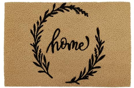 Relaxdays Zerbino in Cocco, Home, 60x40 cm, Antiscivolo, Impermeabile, per Interni ed Esterni, Tappetino Naturale
