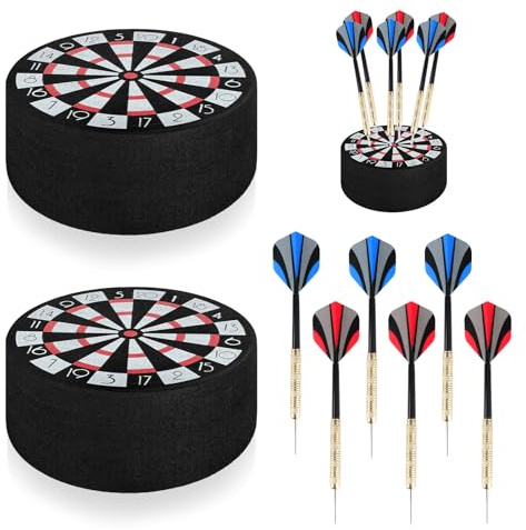 2 soportes para dardos y 6 dardos de acero, accesorios para dardos, regalos para hombres, mini estación de almacenamiento, kit de equipo, ahorro de espacio, para dardos de acero o punta suave
