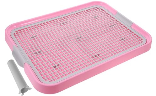 VILLCASE Gitter Haustiertoilette aus Kunststoff mit Rutschfester Unterlage für Hunde Indoor Geeignet als Hundetoilette für Wohnung und Zuhause in Rosa