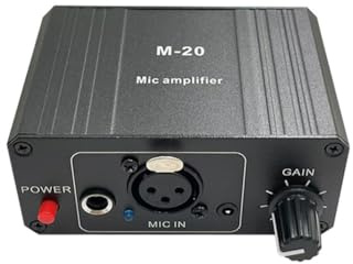 Microphone Preamp, Microphone Preamplifier Mic Preamp for Vocal, 48V Power XLR Output Mic Preamplifier for Dynamic and Condenser Microphones Booster