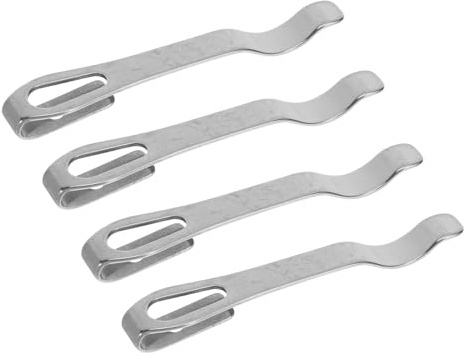 Healifty 4 Stück Schwarze Schnellverschluss Taschenclips aus Edelstahl mit Kompakter Bauweise Ersatz Taschenclip für Messer und Geldbörsen für Täglichen Gebrauch in Küche