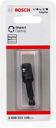 Bosch Professional 1x Adattatore Impact Control per Bussola (1/4 HEX a 3/8 Quadrato, Lunghezza 50 mm, Accessori Trapani)