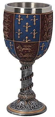 Nemesis Now - Calice Medievale, 22 cm, Grigio, in Resina, con Inserto in Acciaio Inox, Taglia Unica