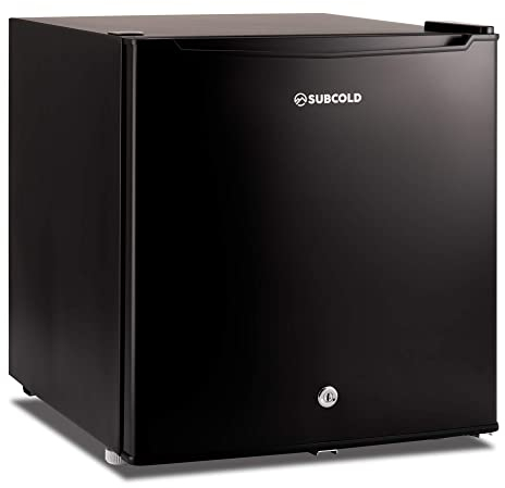 Subcold Eco50 Mini Fridge Black | Table-Top Model | Counter-Top Fridge | Solid Door with Chiller Box | Lock & Key | Energy Efficient (45L, Black)