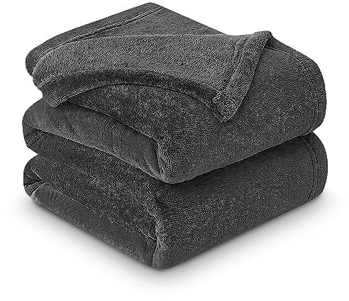 GC GAVENO CAVAILIA Luxurious Fleece Mink Blanket, Warm & Thermal Blankets Throws, Cuddly Throws For Sofas, Charcoal, 200X240 Cm