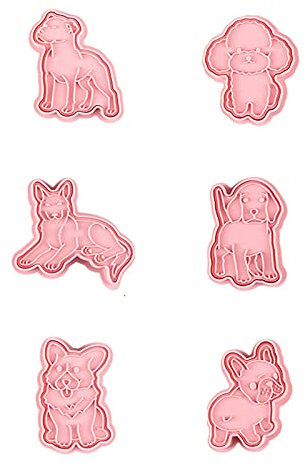 6 Pack Hunde Ausstechformen 3d Cookies Cutter Handpresse Keksstempel Keksausstecher Osterausstecher PläTzchenform