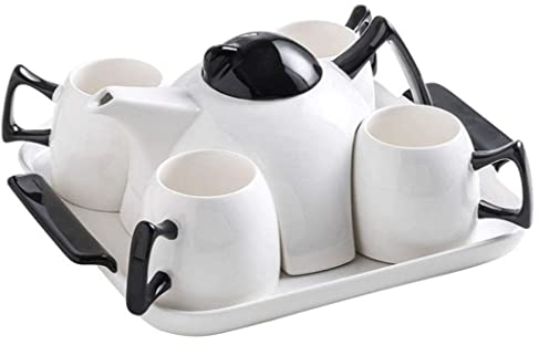 RUVOO Teeservice Japanische Teekanne Tee Service 6-teiliges Kreatives Teeservice Mit Tablett, Kaffeekanne, Nordische Teekanne, Keramik, Nachmittagstee, Tassen-Set Teeservice Set