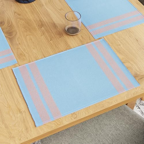 Encasa XO Platzsets, Gerippte Baumwolle, Esstisch 18x13