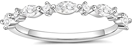 Titaniumcentral Ringe Damen Vorsteckring Schmal 14K Vergoldet Schlicht Eternity Zirkonia Verlobungsringe Eheringe Versprechen Ring