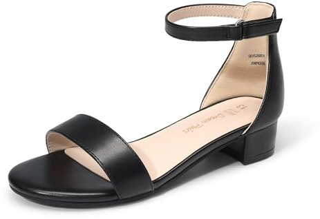 DREAM PAIRS Girls Dress Sandals,Black,1 Big Kid